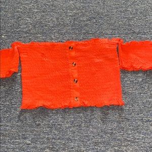 orange crop top